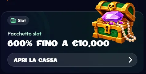 Pacchetto slot bonus 600 percento fino a 10000 euro